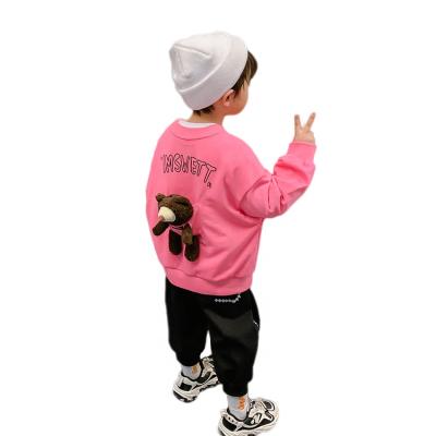 China Finch Bear 3D Breathable Custom Cotton Knitted Girl Crewneck Sweatshirts Garment Children Sweatshirts Boy for sale