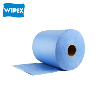 China Sustainable industrial rags cleaning disposable wiper cloth nonwoven spunlace wipe roll manufacturer in China for sale