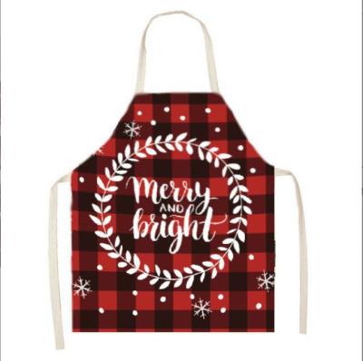 China Tidy Up/Storage A299 Christmas Apron Border Plaid Digital Canvas Apron Printing Advertising Gift To Card Design for sale