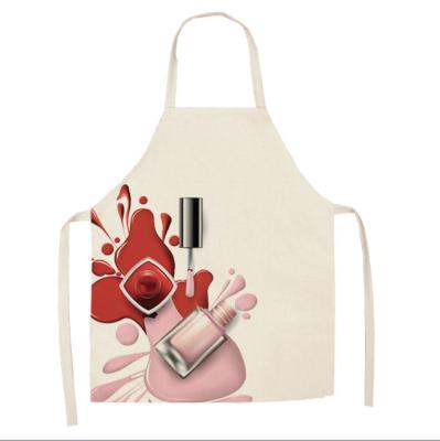 China Nail Polish Lipstick Beauty Kitchen Apron Household Cleaning Cotton Pinafore Living Room Canvas Family Kitchen Tidy/Storage A306 Baking Adult Bib for sale