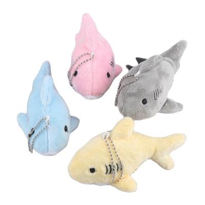 China Pretty Gift K214 12CM Simulation Cute Soft Plush Shark Key Chain Pendant Toys Cartoon Sound Doll Backpack Key Chain Whale Bag Pendant Children for sale