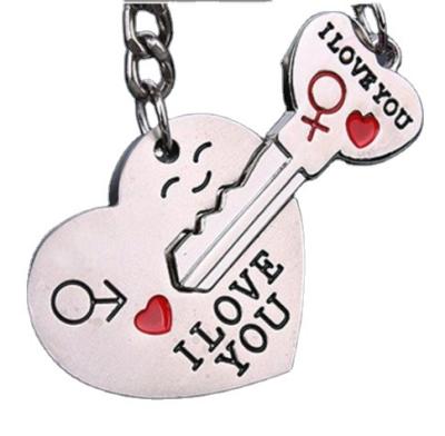 China A201 Cute Hot Selling Lovers Gift Zinc Alloy Silver Plated Silver Plated Favors Couple My Heart Fashion Keychain Key Chain Key FOB Creative for sale