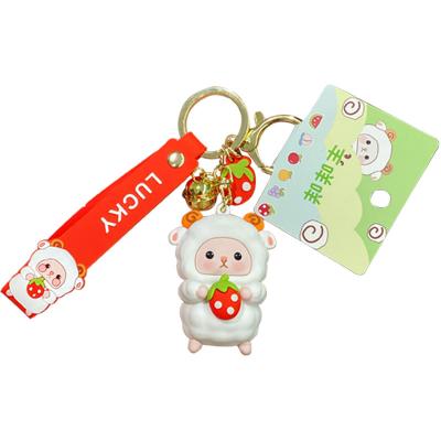 China K187 2022 Creative Key Chain Men's and Women's Cute Sheep Car School Bag PVC Pendant Soft Rubber Ornaments for sale