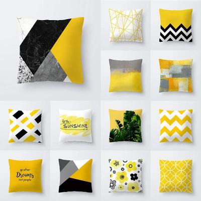 China Yellow Pineapple Anti-Static Geometric Yellow Decorative Pillowcase Pillow Case Polyester Print Pillow Cover Funda Q006 for sale