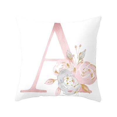 China K317 Anti-Static Letters Floral Decorative Tile Cover Rose Cushions Shape For Bed Sofa Home Decoration Pillowcase for sale