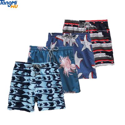 China Swimwear Wholesale Underwater World Anti-Wrinkle Polyester Logo Mesh Beach Shorts Animal Custom Swimshorts Boardshorts Surf for sale