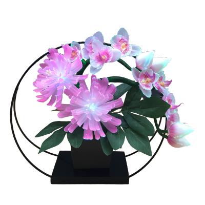 China Color Changing RGB Decoration Fiber Optic Artificial Flower Chrysanthemum Moth Orchid Light Factory Indoor Fancy Wholesales for sale