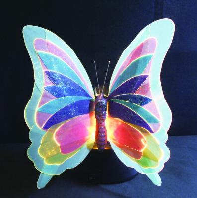 China Indoor Led Fiber Optic Butterfly Wings Led Lighting Fiber Optic Butterfly Decoration Lamp Artificial Handmade Led Animal Light for sale