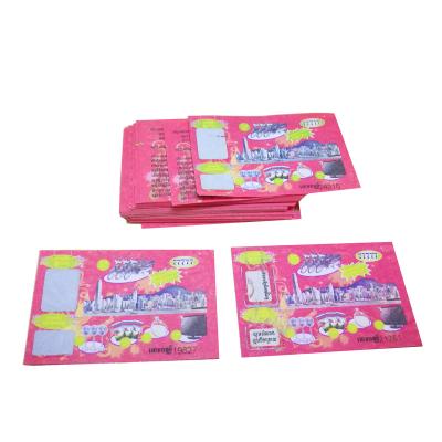 China paper & Cardboard Two Sides Printing Paper Art Paper Scratch Lottery Voucher Card for sale