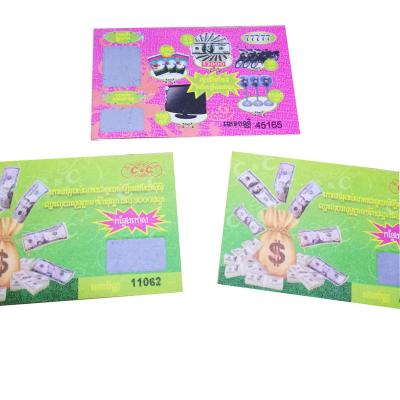 China Anti-Counterfeiting Make Custom Design Paper Art Lottery Scratch Off Cards For Promotion for sale