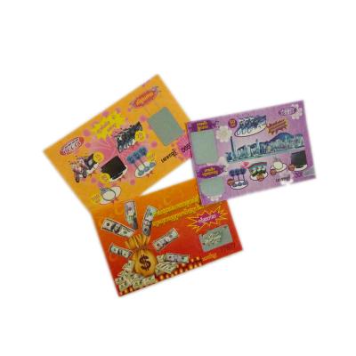 China QR Code And Scratch Off Layer Promotion Scratch-Off Board Lottery Ticket Card / Scratch Off Paper Card / Scratch Off Game Cards for sale