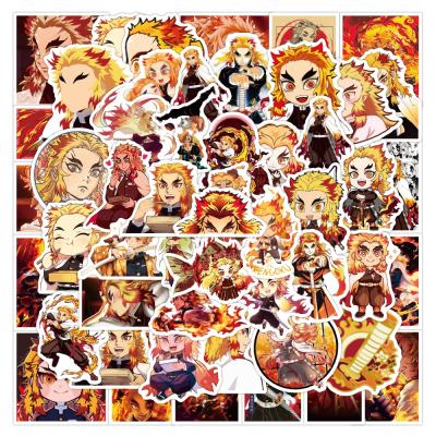 China OEM 50pcs/bag Custom New Design Cartoon Anime Rengoku Stickers For Laptop Luggage Skateboard Waterproof Adhesive PVC Paper Stickers for sale