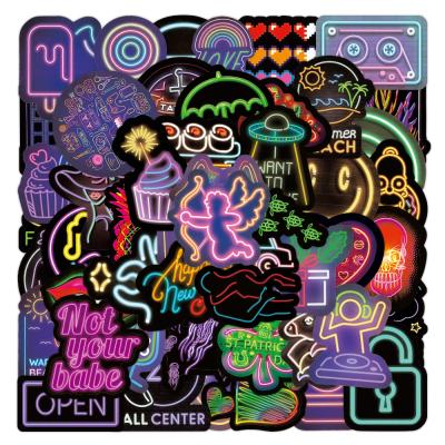 China New OEM e-50pcs graffiti fashion sticker packsToys gift laptop luggage waterproof neon lights brand custom cut hot sale sticker for sale