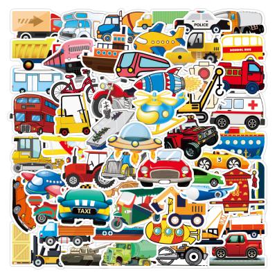 China Popular OEM e-50pcs Cartoon Vehicle Series Sticker Packs For Motorcycle Suitcase Skateboard Laptop Vinyl Cartoon Sticker for sale