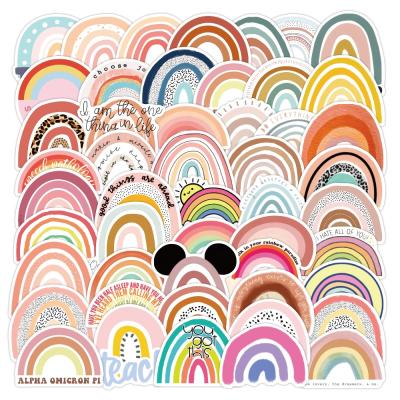 China Waterproof+Eco-friendly 50PCS Mixed Rainbow Bridge Graffiti PVC Vinyl Sticker Packs Waterproof Aesthetic Stickers For Outdoor Car Laptop Phone for sale