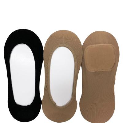 China Fashional adult cotton thongs invisible fashion cushion footie cotton no show socks for women for sale