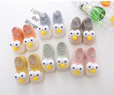 China Sporty Ins Baby Kids Cotton Toddler Shoes Cute Eyes Spring Soft Summer Kids Socks With Anti-slip Silicone Soft Rubber Sole for sale