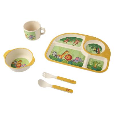 China Cartoon Modern Eco-Friendly Baby Dinner Set Feeding Children Kids Bowl Set GRS Certificate Feeding Dishwasher Microwave Safe Safe for sale