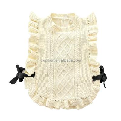 China OEM 2023 spring custom kids anti-pilling sleeveless sweater dress knit girl jacquard embroider cotton long sleeve kids cardigan sweaters for sale