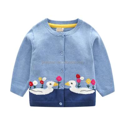 China OEM Custom 2023 Winter Anti-pilling Kids Oversized Collar Sweater Knit Baby Jacquard Embroider Boy Cotton Long Sleeve Kids Cardigan Sweaters for sale