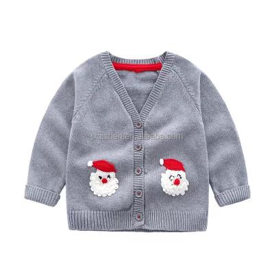 China OEM Custom Anti-pilling Winter Kids Collar Sweater Oversized Knit Crochet Jacquard Cotton Boy Baby Christmas Long Sleeve Jumper Kids Sweaters for sale