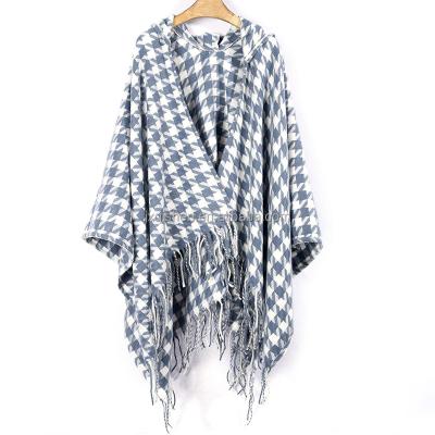 China New Design New Arrival Breathable Cape Women Warm Winter Coat Knitted Cape Shawls Fashion for sale