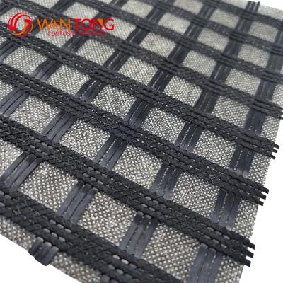 China Filippijnen Geogrid van glasvezel Geotextielcomposite Paving Geogrid voor garageschuur Te koop