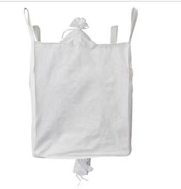 China 1000kg Loading Weight Jumbo Bag with Cross Corner Loop and Top White Skirt for sale