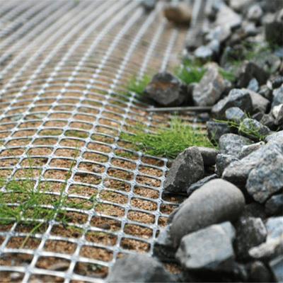 China 30kn PP Plastik Biaksial Geogrid für den Straßenbau Länge 50-100m Rohstoff Plastik PP zu verkaufen