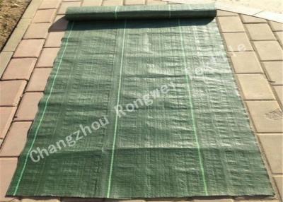 China Green 100gsm Horticultural Weed Control Mats / Ground Cover Fabric with Plastic for sale