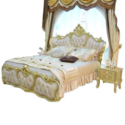 China Modern hot sale golden champange 1.8m/2m princess bed master bedroom furniture for sale