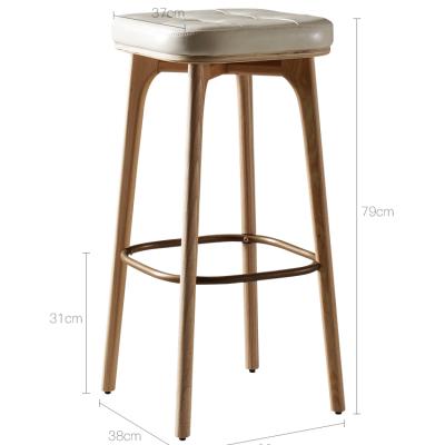 China Modern Nordic Minimalist Modern Bar Stool Leather High Home for sale