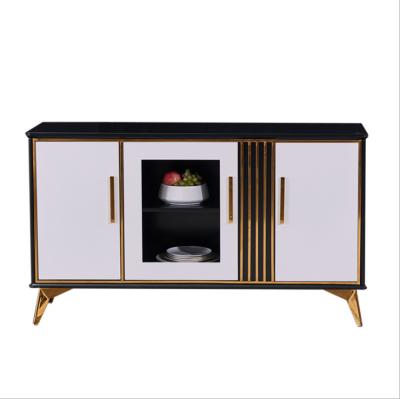 China Cabinet Stainless Steel Paint Restaurant Locker Convertible Side Black And White Coffee Table TV Cabinet for sale