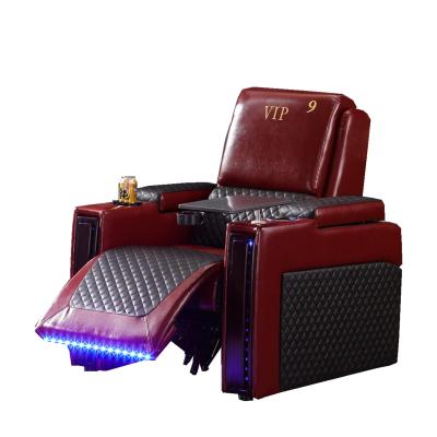 China Modern Leather Electric Sofa Seat Massage Room Smart TV Booth Home Theater Sofa for sale