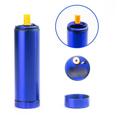 China Transitional Portable Stash Holder with Mini Grinder Lid Upgrade Lid Design|Smell Proof Design for Travel (Cylinder Blue) for sale