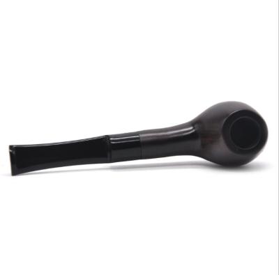 China Wooden Pipe Wooden Stone Ebony Wood Leaf Accessories Plus Circle 9mm Filter Glass Smoking Pipe for sale