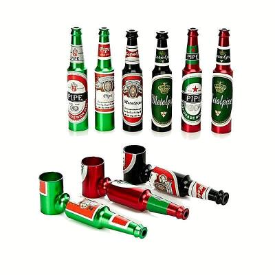 China Beer Bottle Shaped New Design Novelty Smoking Pipe Beer Bottle Shaped Smoking Pipe Factory Supply Portable Funny Colors Smoking Accessories for sale