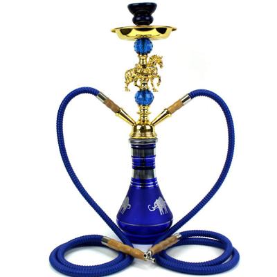 China Glass+metal Hookah Set 2 Hose Removable Easy To Carry Easy To Clean And Store Family Bar Club Party Outdoor Cafe Arabic Hookah Set for sale