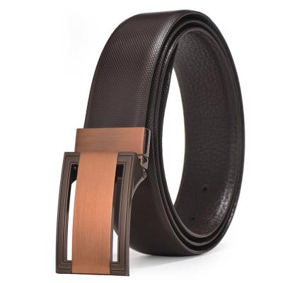 China Fashion.Casual.Business New Design Genuine Cowhide Double Leather Belts For Men With Dish Buckle for sale