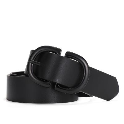 China Sweet new fashion big buckle women dress simple belt piece belt plain belt PU belt for sale