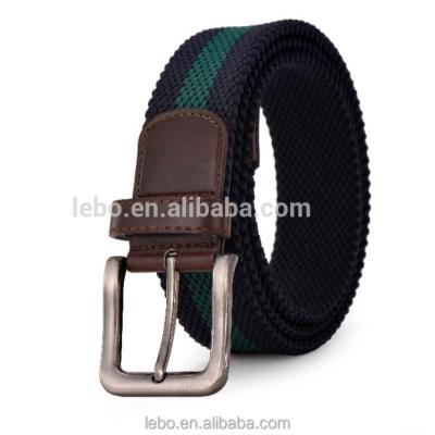 China Casual Men Stretch Belts Canvas Belts Double Layer Elastic Waistband for sale