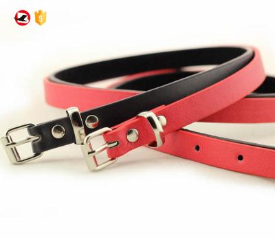 China Modern Red Slim Belt For Women Dress PU Waist Belt For Women for sale