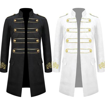 China 2021 New Wish Hot Style Amazon Retro Stand Collar Men's Breathable Medieval Long Suit Jacket Wind Breaker for sale