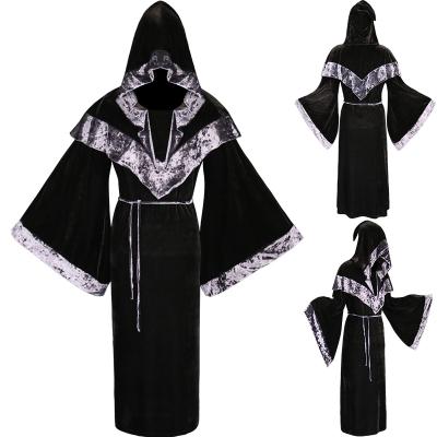 China New Halloween Polyester Costume Polyester Witch Cloak Stage Performance Medieval Cloak Warm Cloak Of Death for sale