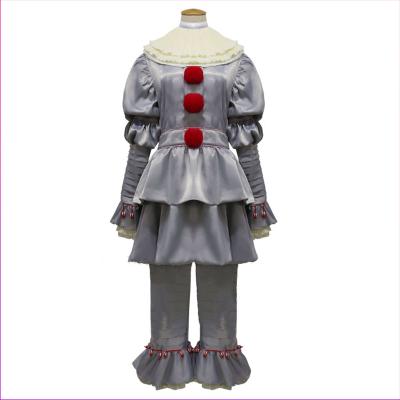 China Unique Horror Carnival Halloween Party Cos Costumes Men Women Joker Clown Of Stephen King It Cosplay Pennywise Costume Equipment for sale