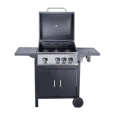 China Easily Assembled Customized 3+1 3 Burner With Oven CE LFGB Side Outdoor BBQ Grill With Side Cooker Flat Top Garden Gas BBQ Grill for sale