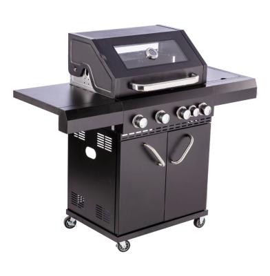 China New Design Custom Easily Assembled Easy To Clean Gas Grill 4+1 Burner Outdoor Gas BBQ Grill Smokeless Cooking for sale