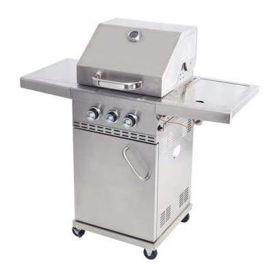 China Easily Assembled Lid 2 Extended Double Burner With Side Burner Cooking Grade Enameled Casting Iron Stainless Steel Outdoor Barbecue Gas Grill Completely for sale