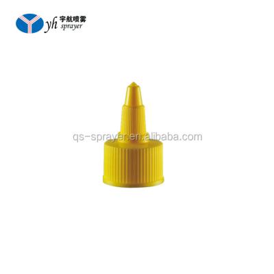 China Non Flip 20/410 Colorful Plastic Cap Plastic Pointed Twist Top Mouth Cap Screw Cap For Bottle for sale