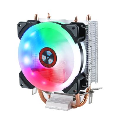 China New Universal Computer Case Factory CPU Cooler RGB LED Air Radiator 2 Pipes PC Fan For Desktop Computer for sale